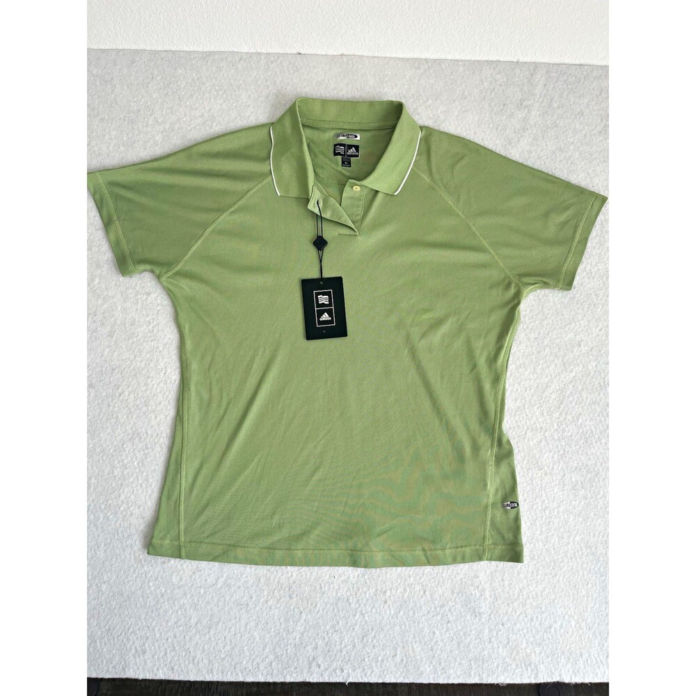 NWT Adidas ClimaCool Women’s XL Green/White Breathable Golf Polo Short Sleeve